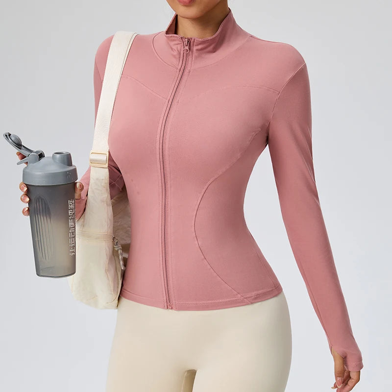 Stand-Collar Workout Jacket