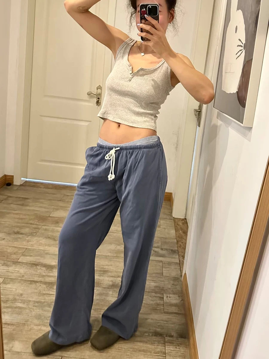 Drawstring Straight-Leg Joggers