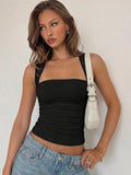 Lace-Trim Square-Neck Crop Top