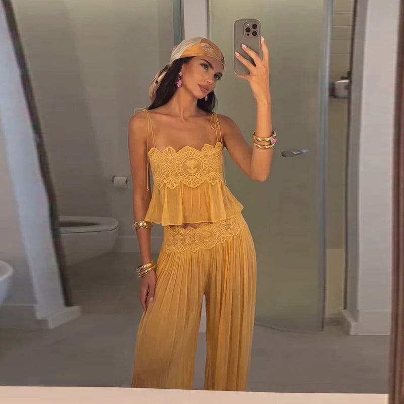 Ruffled Crop Top Co-ord