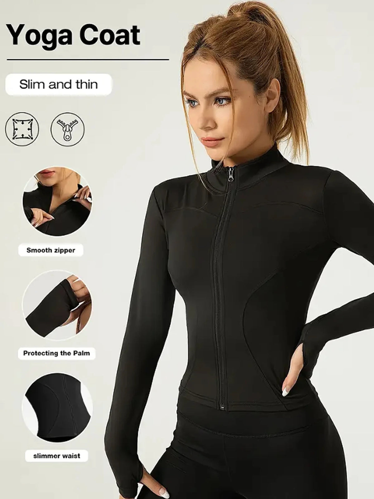 Stand-Collar Workout Jacket