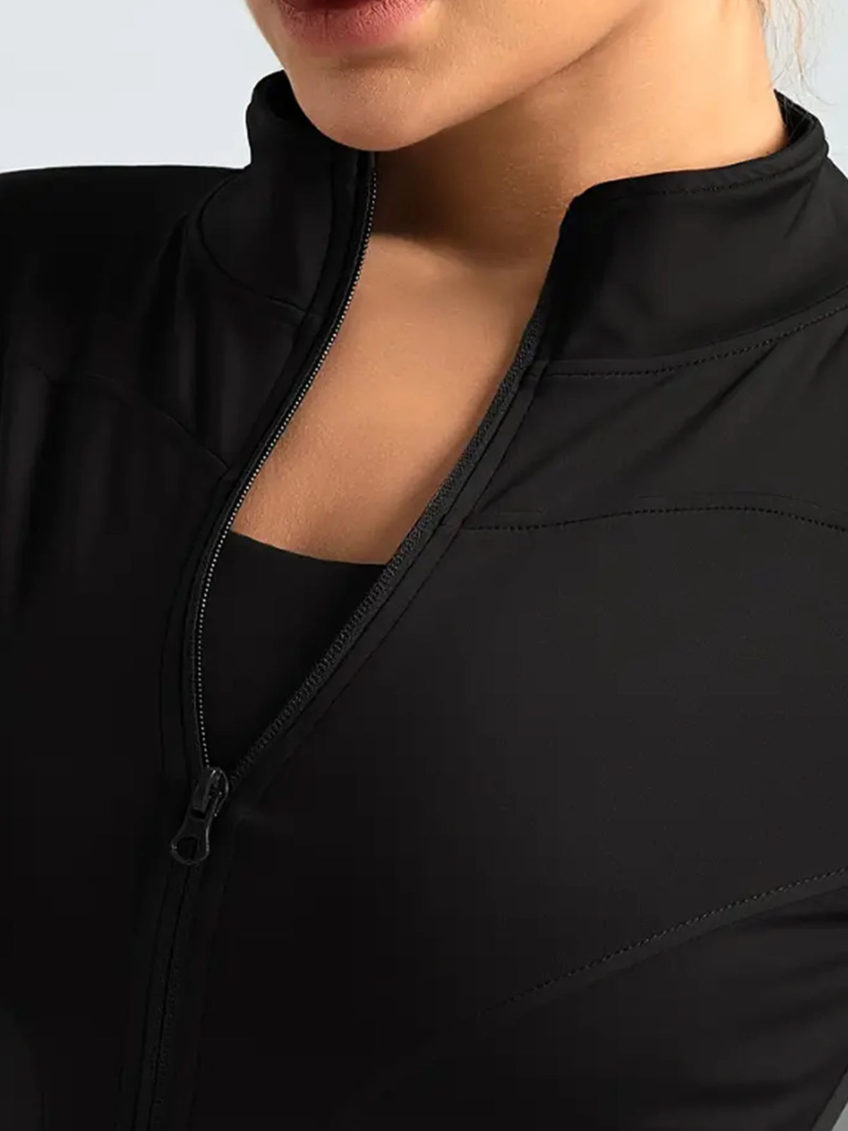 Stand-Collar Workout Jacket