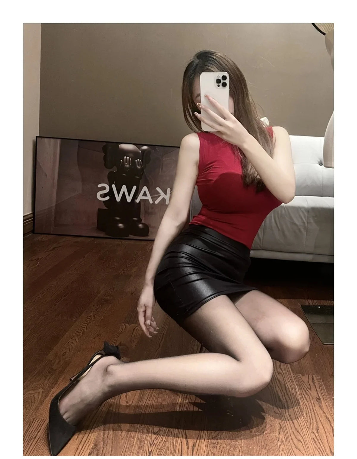 Matte High-Waisted Mini Skirt