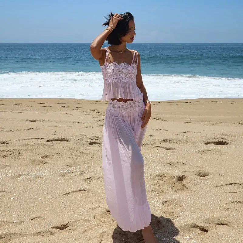 Ruffled Crop Top Co-ord