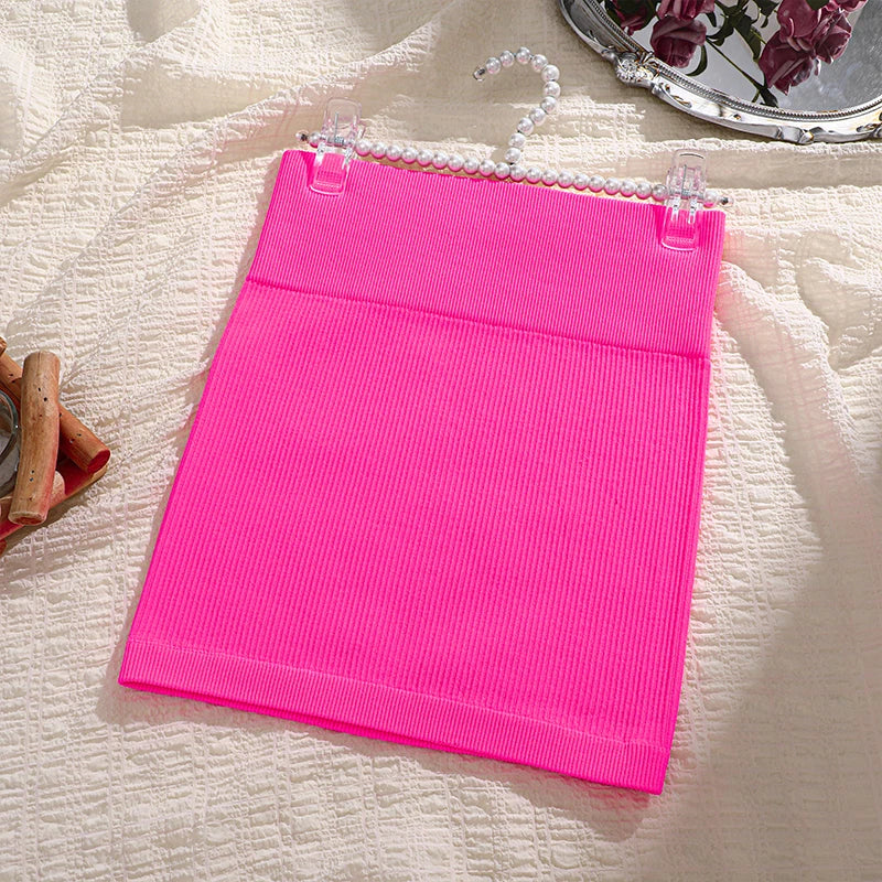 High-Waisted Knitted Mini Skirt