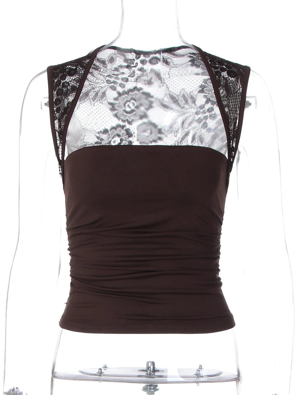 Lace-Trim Square-Neck Crop Top