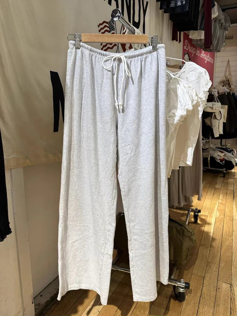 Drawstring Straight-Leg Joggers