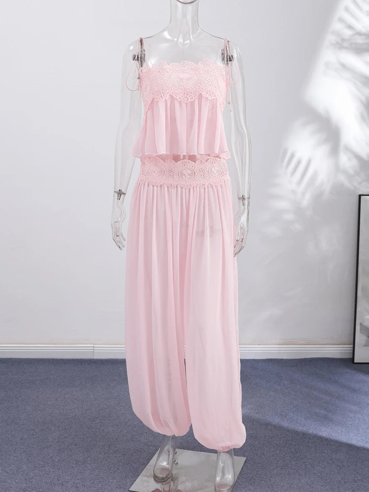 Ruffled Crop Top Co-ord