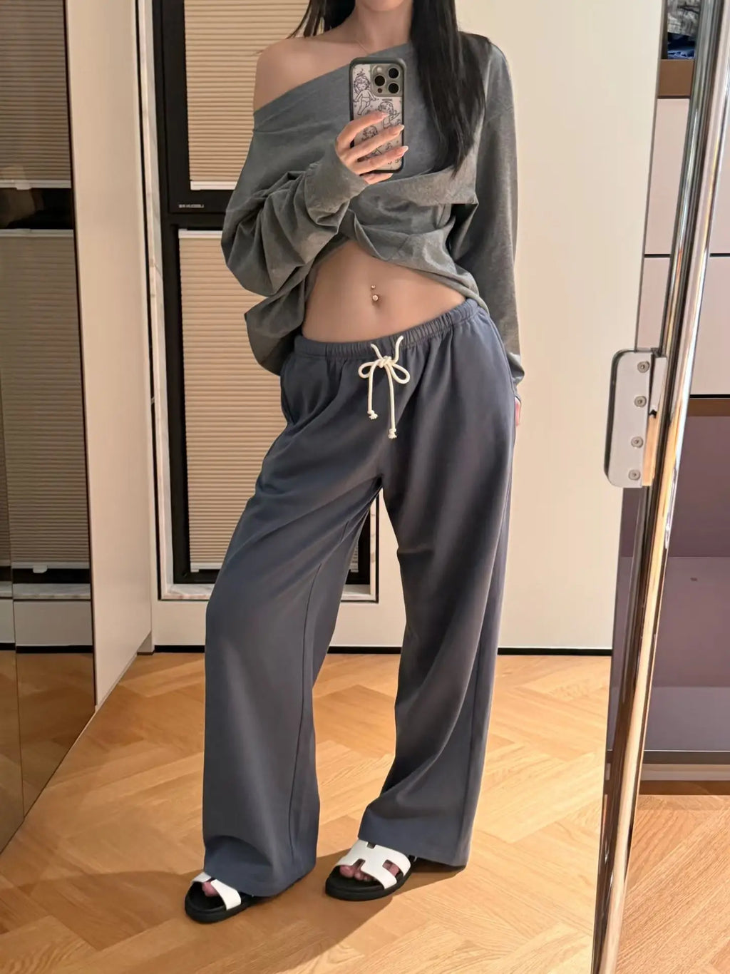 Drawstring Straight-Leg Joggers