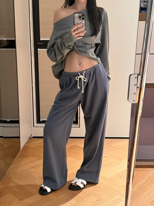 Drawstring Straight-Leg Joggers