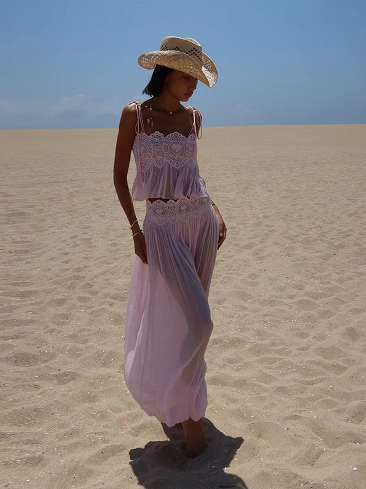 Ruffled Crop Top Co-ord