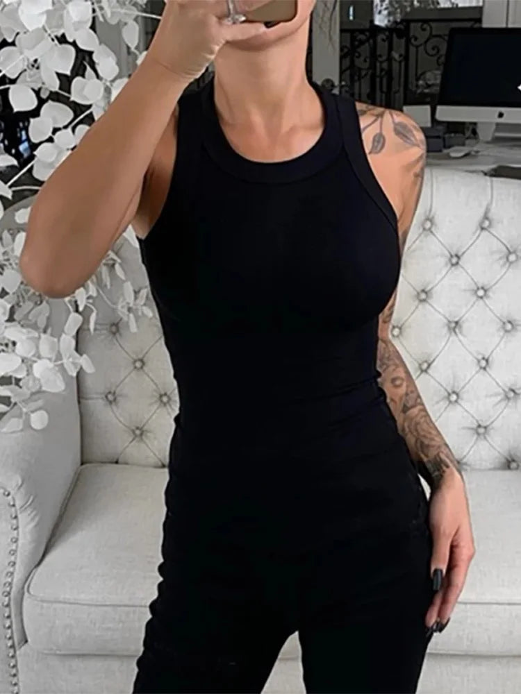 Ribbed Round-Neck Vest