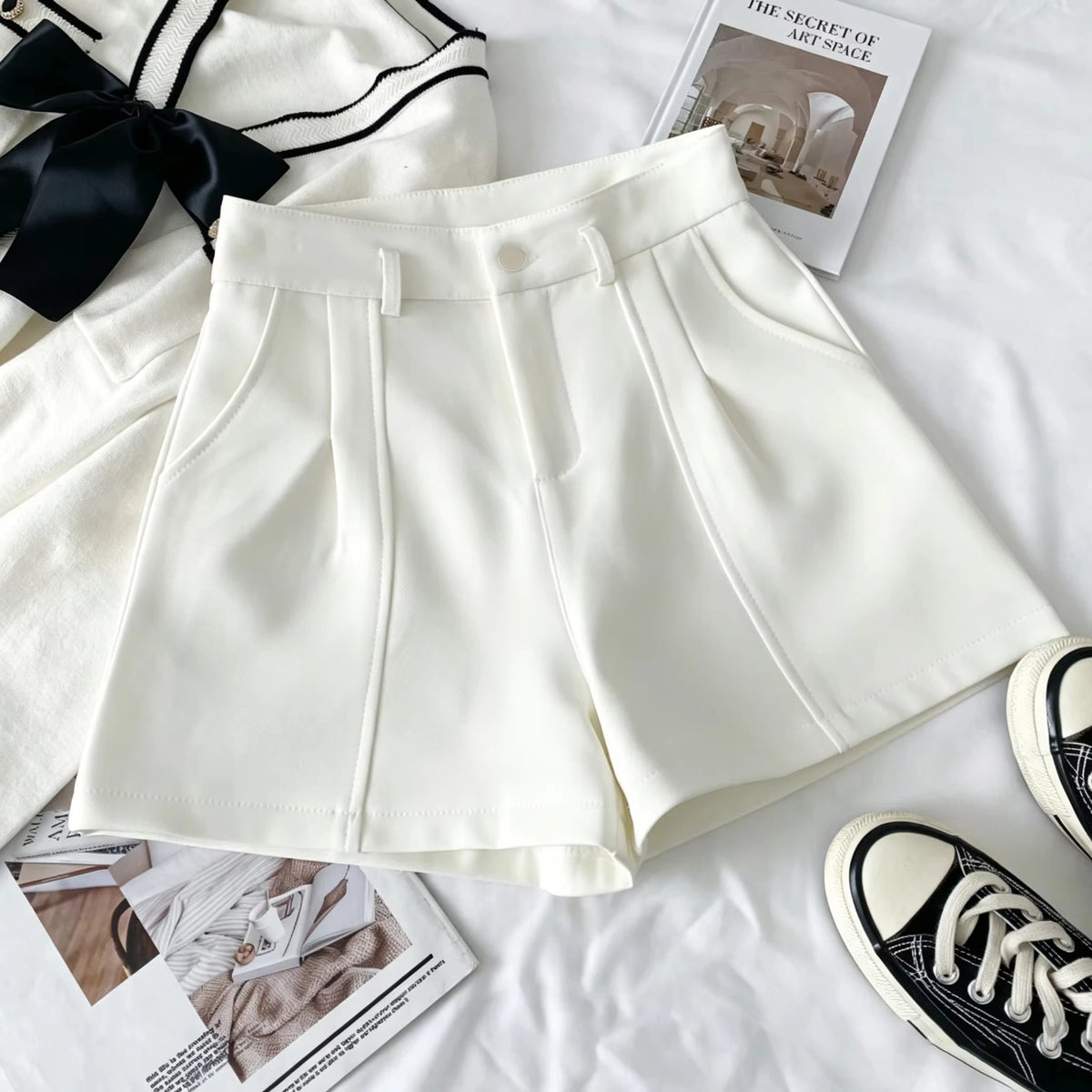 High-Waisted A-Line Shorts