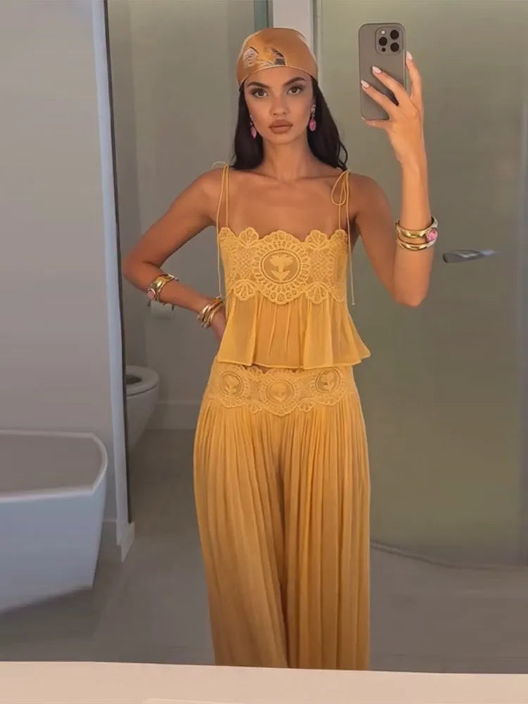 Ruffled Crop Top Co-ord