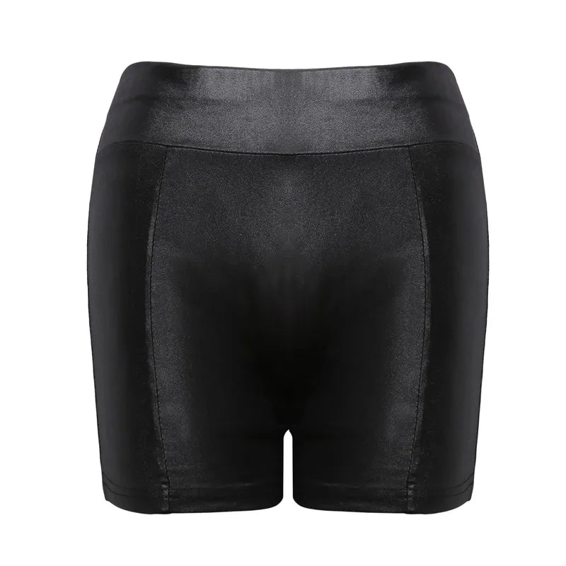 Glossy Faux-Leather Shorts
