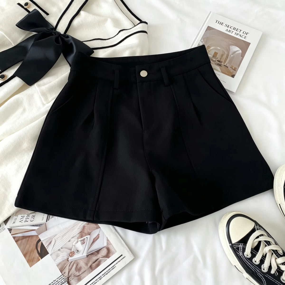 High-Waisted A-Line Shorts