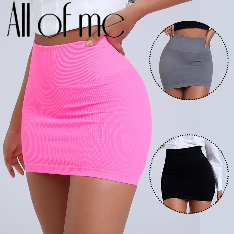 High-Waisted Knitted Mini Skirt
