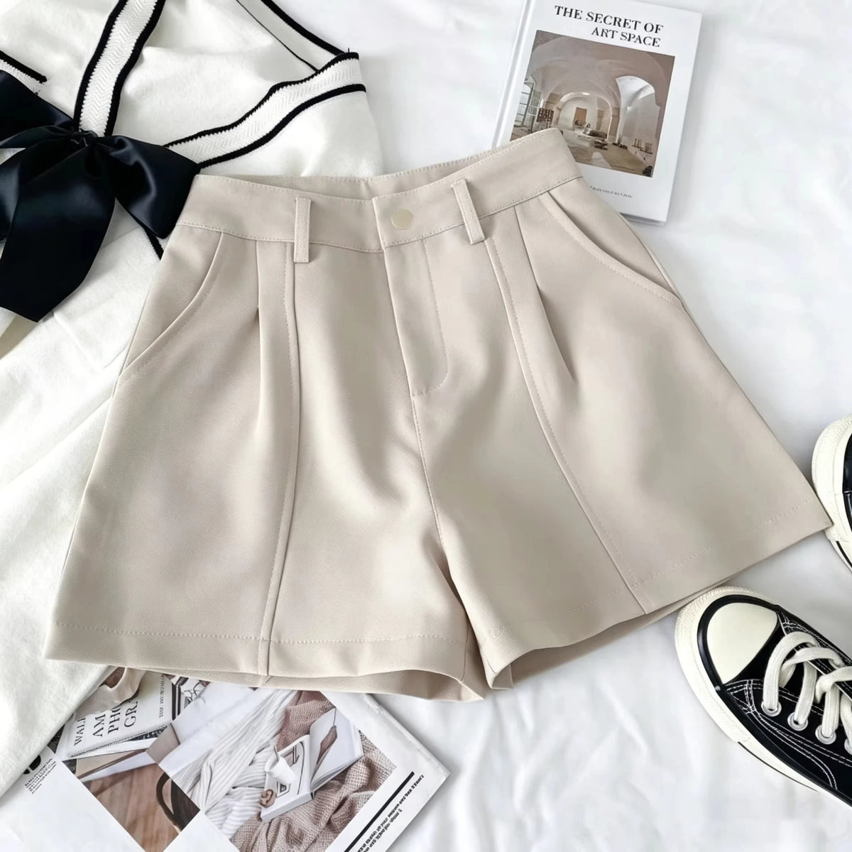 High-Waisted A-Line Shorts
