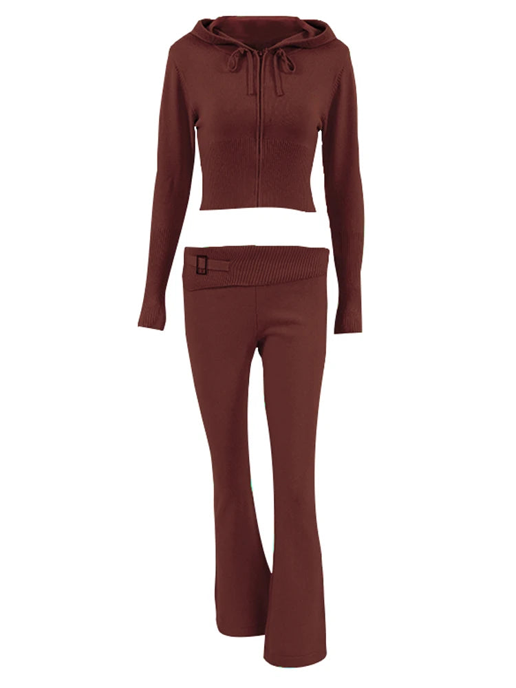 Knitted Hoodie And Trousers