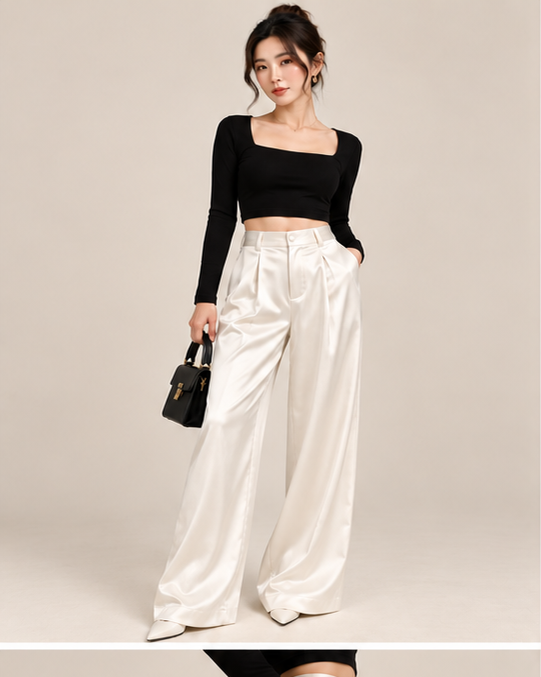 Ivory trousers front