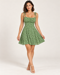 Floral Tie-Strap Mini Dress